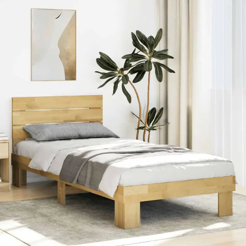 Bedframe van massief eikenhout met extra opbergruimte voor een goede nachtrust - Bedden & bedframes