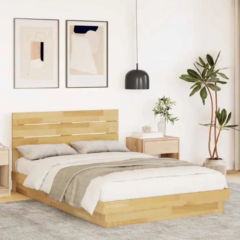 Bedframe van massief eikenhout voor een stabiele en stijlvolle slaapkamer - 120 x 190 cm - Bedden & bedframes