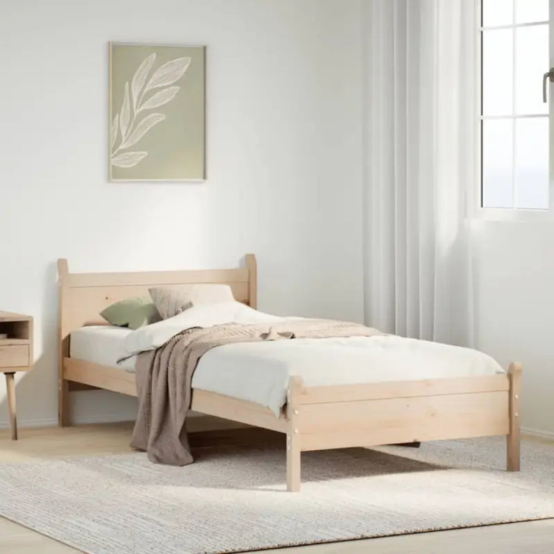 Bedframe van massief grenenhout met extra opbergruimte voor je slaapkamer - Naturel / 100 x 200 cm - Bedden & bedframes