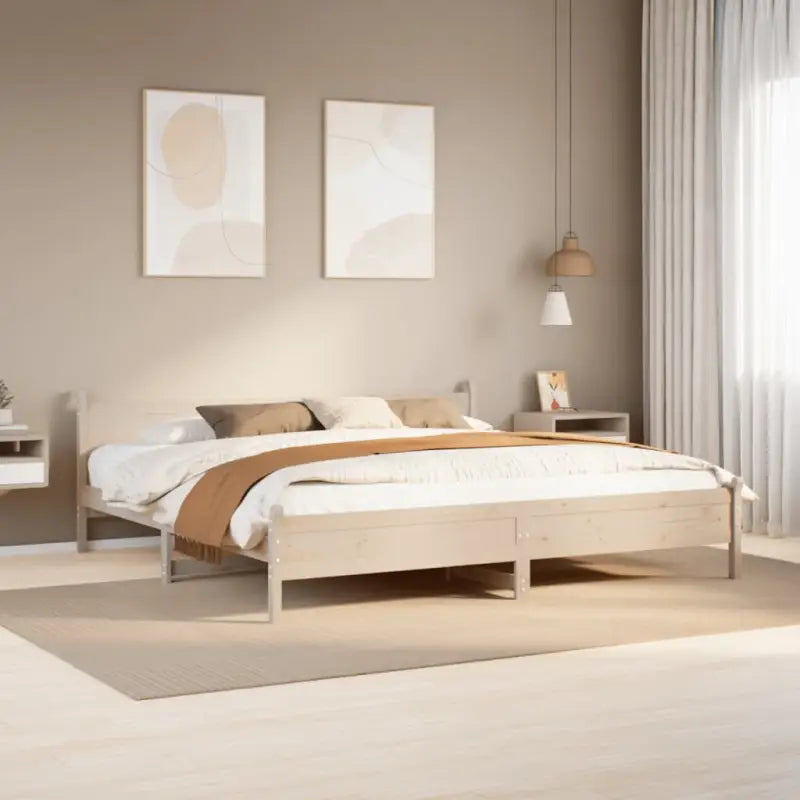 Bedframe van massief grenenhout met extra opbergruimte voor je slaapkamer - Naturel / 180 x 200 cm - Bedden & bedframes
