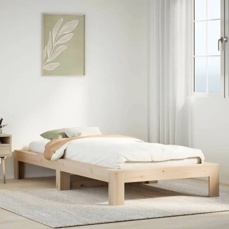 Bedframe van massief grenenhout met extra opbergruimte - Naturel / 100 x 200 cm - Bedden & bedframes