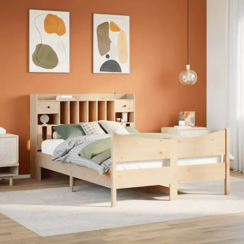 Bedframe van massief grenenhout met extra opbergruimte - Naturel / 160 x 200 cm - Bedden & bedframes