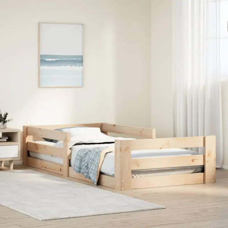 Bedframe van massief grenenhout met extra opbergruimte - Naturel / 80 x 200 cm - Bedden & bedframes