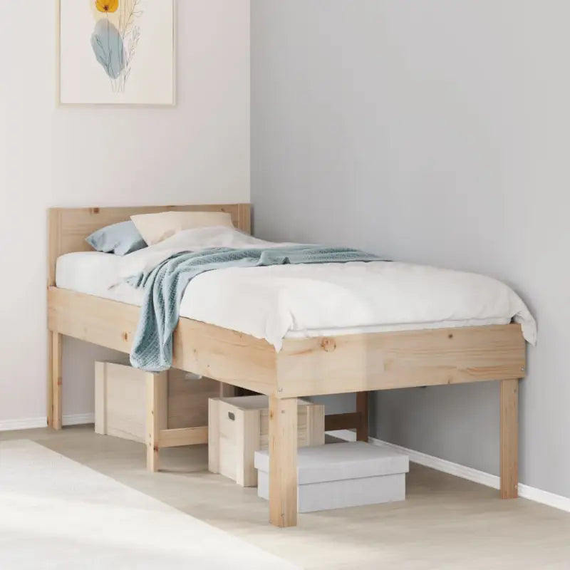 Bedframe van massief grenenhout met extra opbergruimte - Naturel / 90 x 200 cm - Bedden & bedframes