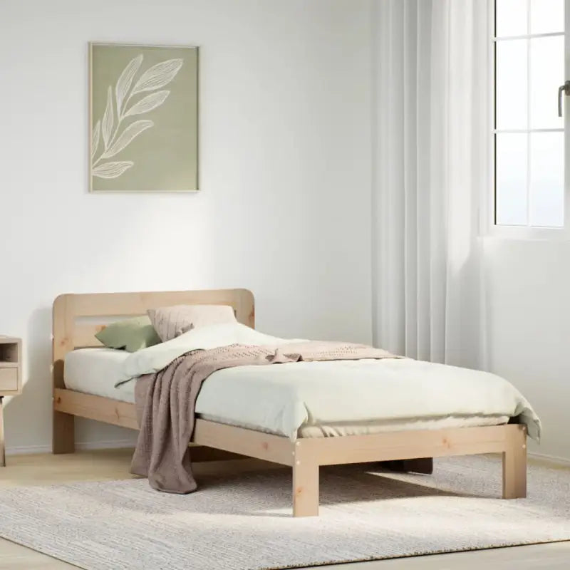 Bedframe van massief grenenhout met extra opbergruimte voor elke slaapkamer - Naturel / 75 x 190 cm - Bedden & bedframes