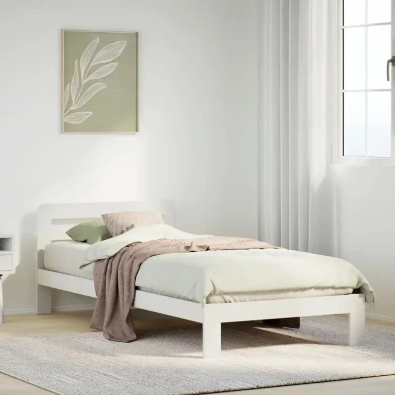 Bedframe van massief grenenhout met extra opbergruimte voor elke slaapkamer - Wit / 90 x 200 cm - Bedden & bedframes