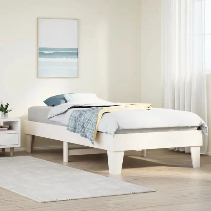Bedframe van massief grenenhout met extra opbergruimte voor elke slaapkamer - Wit / 100 x 200 cm - Bedden & bedframes