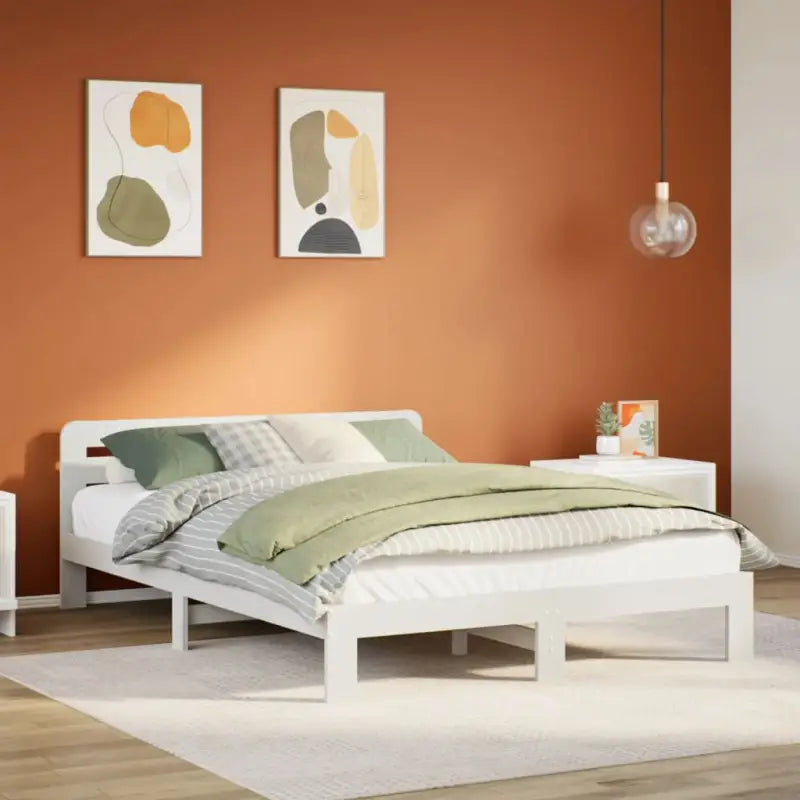 Bedframe van massief grenenhout met extra opbergruimte voor elke slaapkamer - Wit / 135 x 190 cm - Bedden & bedframes