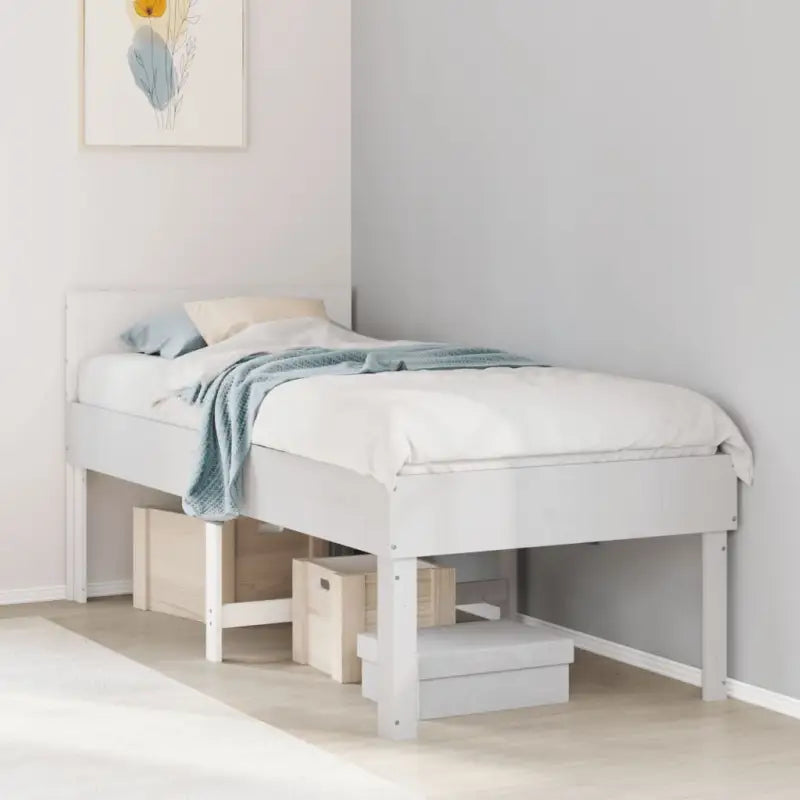 Bedframe van massief grenenhout met extra opbergruimte - Wit / 80 x 200 cm - Bedden & bedframes
