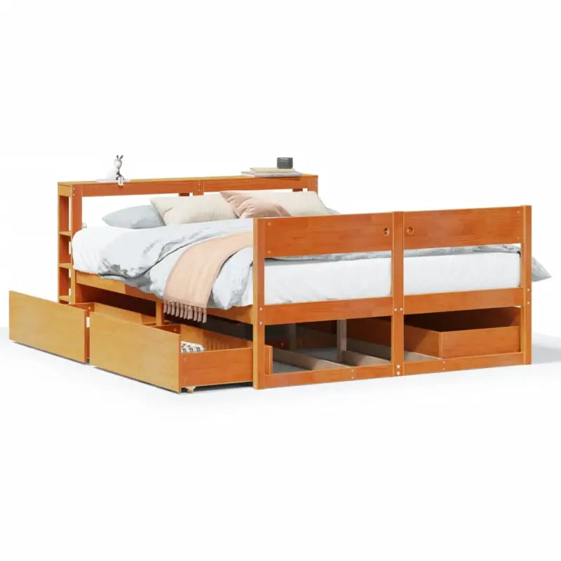 Bedframe van massief grenenhout met opbergruimte voor elke slaapkamer - Bedden & bedframes