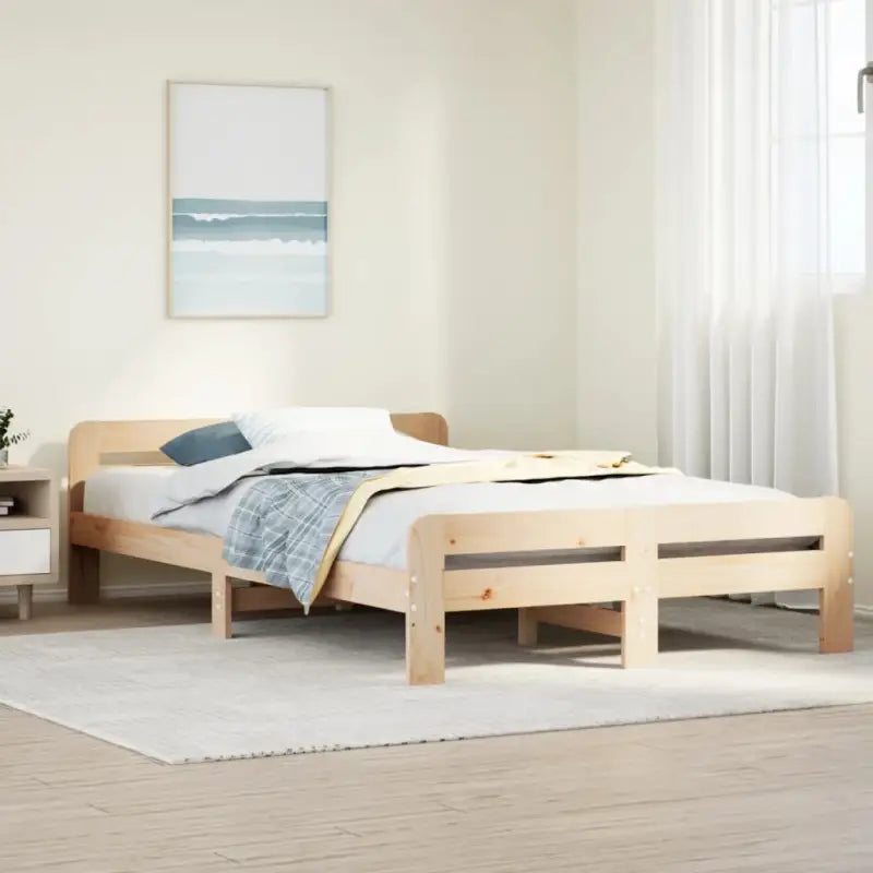 Bedframe van massief grenenhout voor een goede nachtrust - Naturel / 120 x 190 cm - Bedden & bedframes