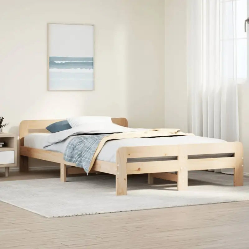 Bedframe van massief grenenhout voor een goede nachtrust - Naturel / 120 x 200 cm - Bedden & bedframes