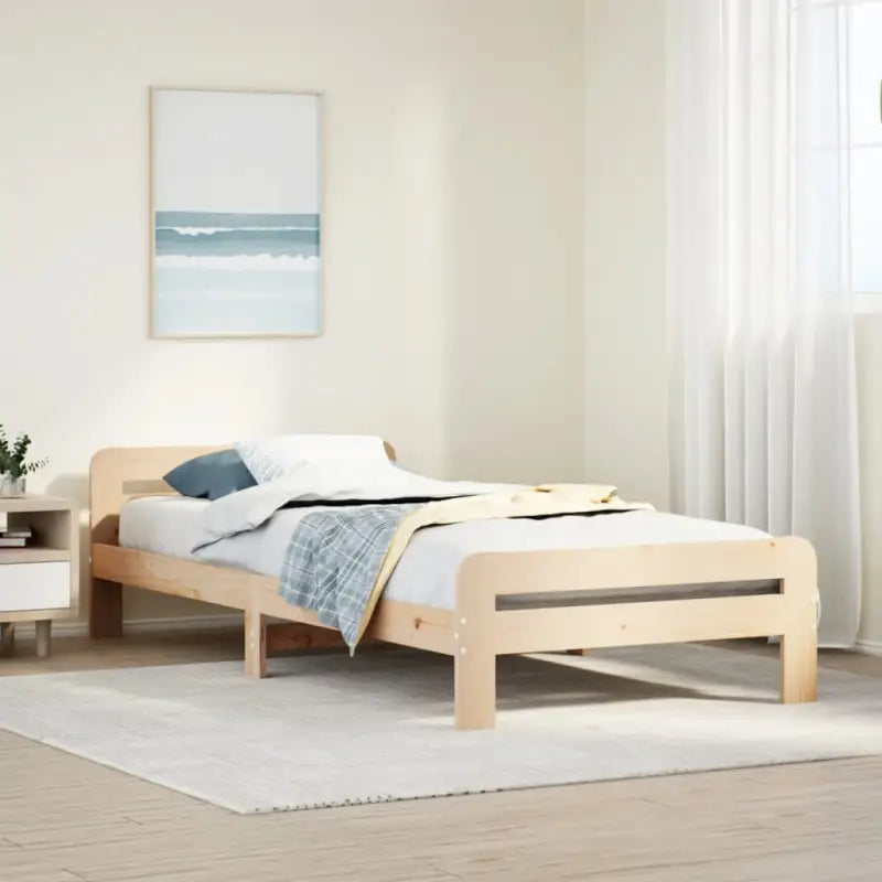 Bedframe van massief grenenhout voor een goede nachtrust - Naturel / 75 x 190 cm - Bedden & bedframes