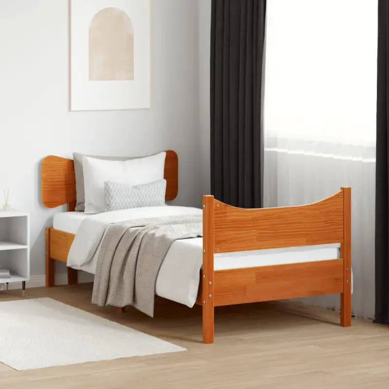 Bedframe van massief grenenhout voor een goede nachtrust - Wasbruin / 90 x 190 cm - Bedden & bedframes
