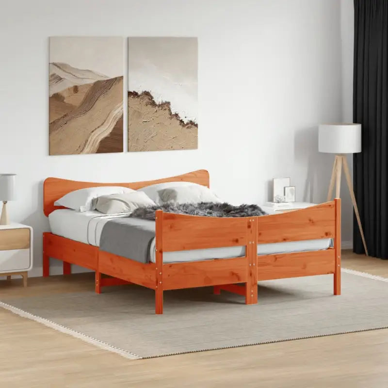 Bedframe van massief grenenhout voor een goede nachtrust - Wasbruin / 160 x 200 cm - Bedden & bedframes