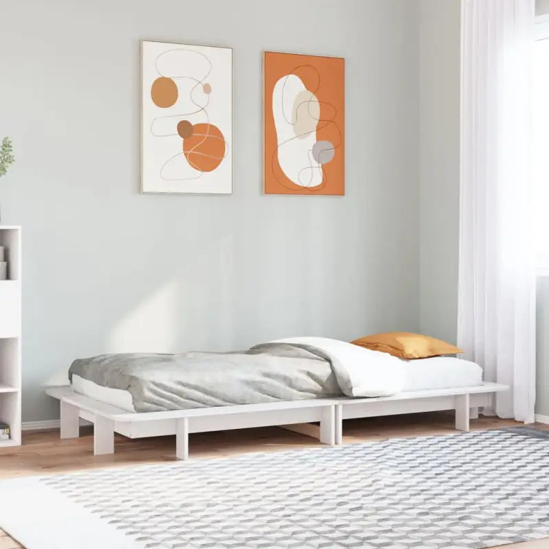 Bedframe van massief grenenhout voor een stabiele en duurzame slaapkamer - Wit / 75 x 190 cm - Bedden & bedframes