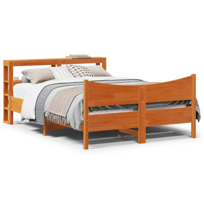 Bedframe van massief grenenhout voor een stabiele en duurzame slaapplaats - Wasbruin / 140 x 190 cm - Bedden & bedframes