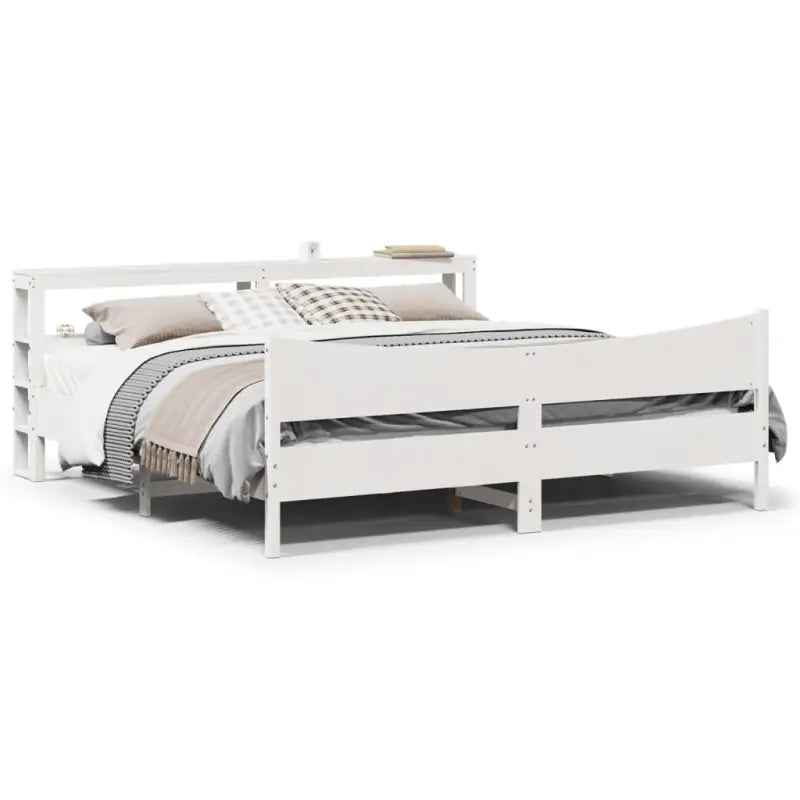 Bedframe van massief grenenhout voor een stabiele en duurzame slaapplaats - Wit / 200 x 200 cm - Bedden & bedframes