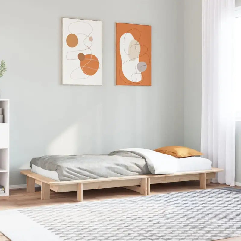 Bedframe van massief grenenhout voor een stabiele en duurzame slaapkamer - Naturel / 90 x 200 cm - Bedden & bedframes