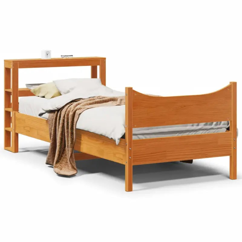Bedframe van massief grenenhout voor een stabiele en duurzame slaapplaats - Wasbruin / 90 x 190 cm - Bedden & bedframes