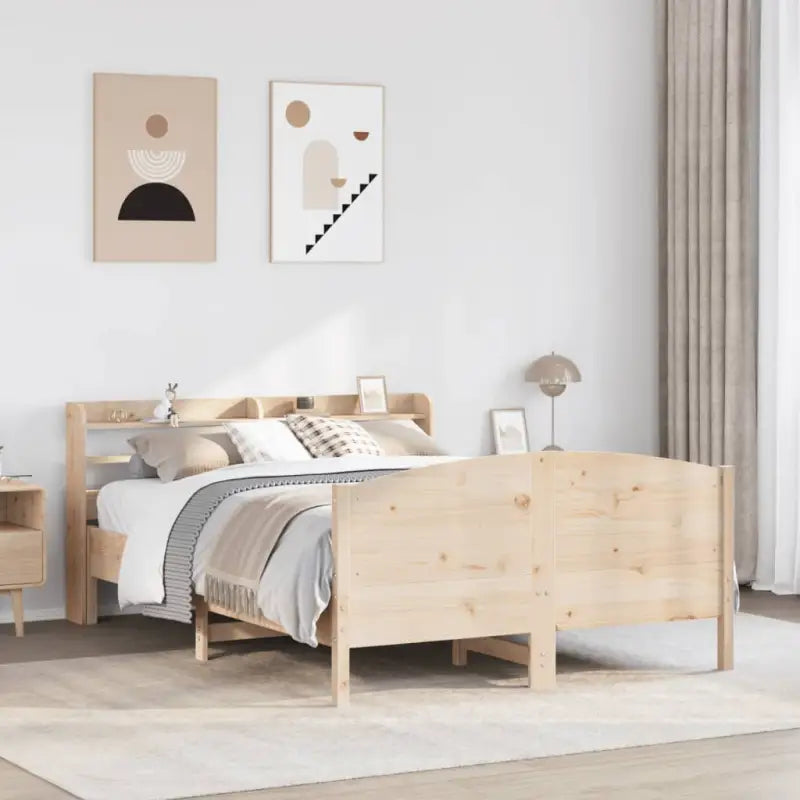 Bedframe van massief grenenhout voor een stabiele nachtrust - Naturel / 140 x 190 cm - Bedden & bedframes