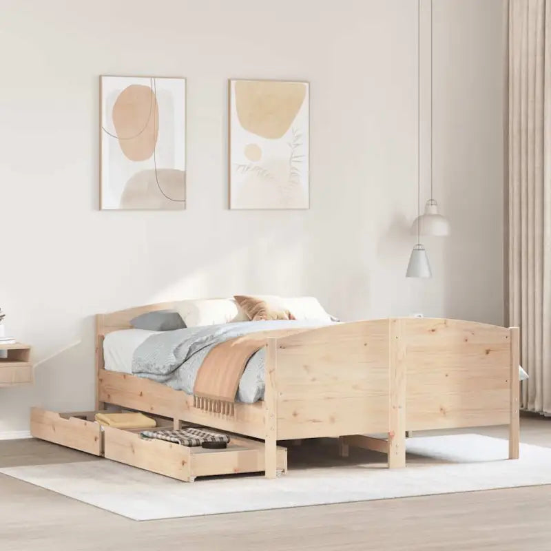 Bedframe van massief grenenhout voor een stabiele nachtrust - Naturel / 140 x 200 cm - Bedden & bedframes