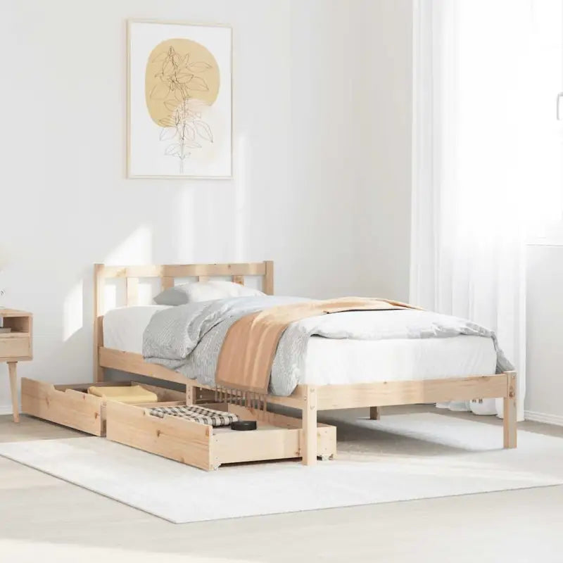 Bedframe van massief grenenhout voor een stabiele nachtrust - Naturel / 90 x 200 cm - Bedden & bedframes