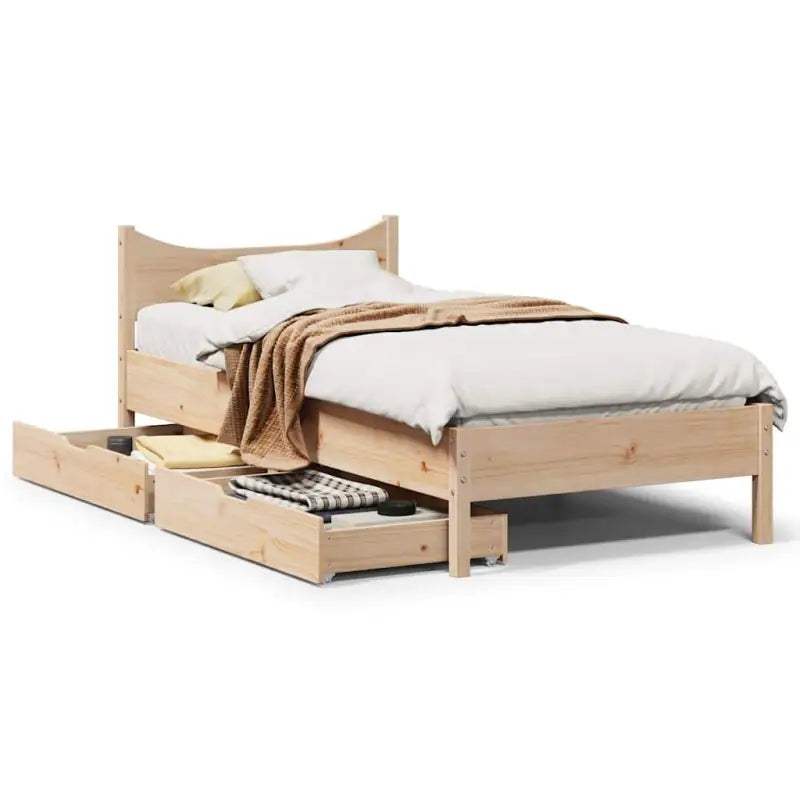 Bedframe van massief grenenhout voor een stabiele nachtrust - Naturel / 75 x 190 cm - Bedden & bedframes