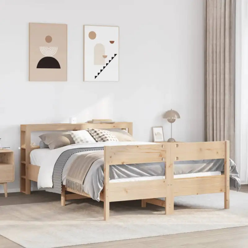 Bedframe van massief grenenhout voor een stabiele nachtrust - Naturel / 120 x 200 cm - Bedden & bedframes