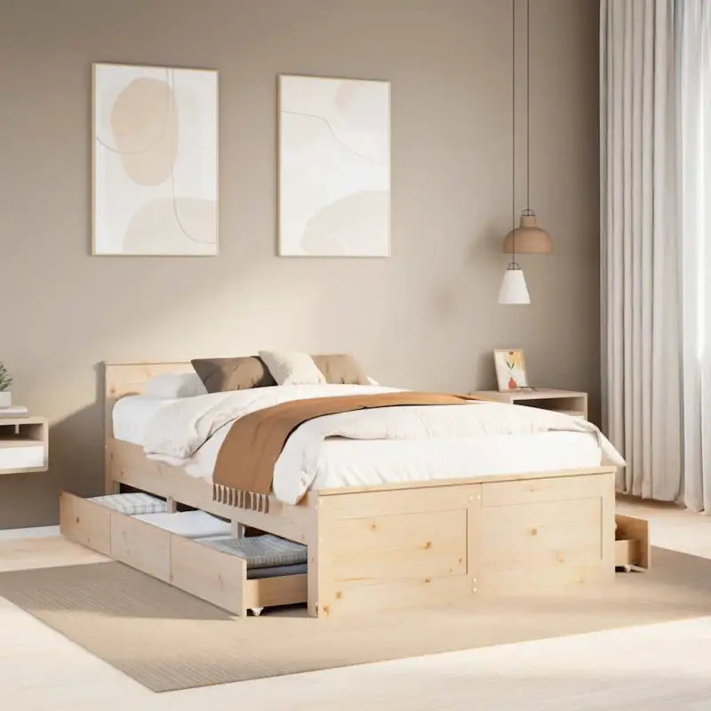 Bedframe van massief grenenhout voor een stabiele nachtrust - Naturel / 120 x 190 cm - Bedden & bedframes