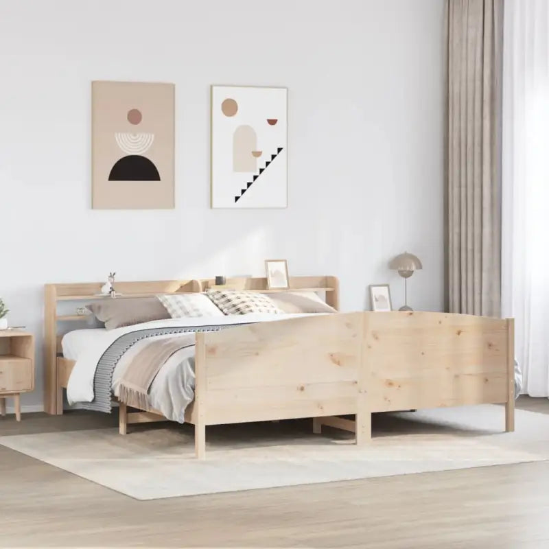 Bedframe van massief grenenhout voor een stabiele nachtrust - Naturel / 200 x 200 cm - Bedden & bedframes