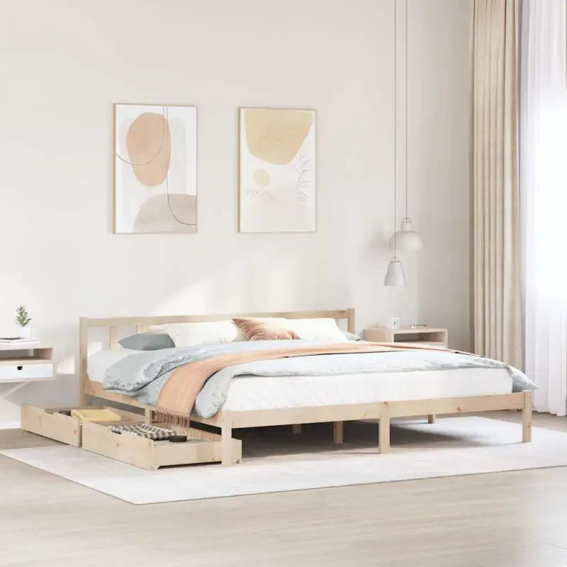 Bedframe van massief grenenhout voor een stabiele nachtrust - Naturel / 180 x 200 cm - Bedden & bedframes