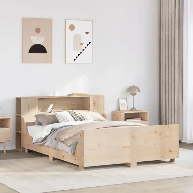Bedframe van massief grenenhout voor een stabiele nachtrust - Naturel / 140 x 190 cm - Bedden & bedframes
