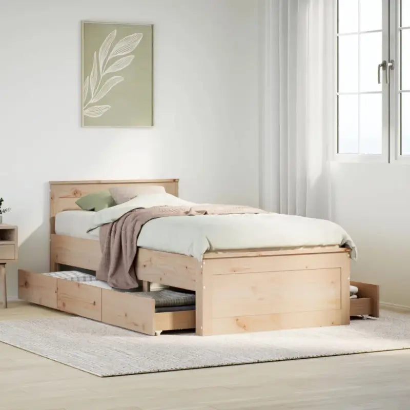 Bedframe van massief grenenhout voor een stabiele nachtrust - Naturel / 90 x 200 cm - Bedden & bedframes