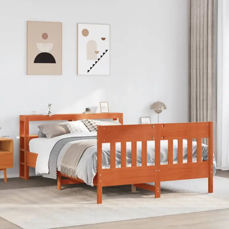 Bedframe van massief grenenhout voor een stabiele nachtrust - Wasbruin / 160 x 200 cm - Bedden & bedframes