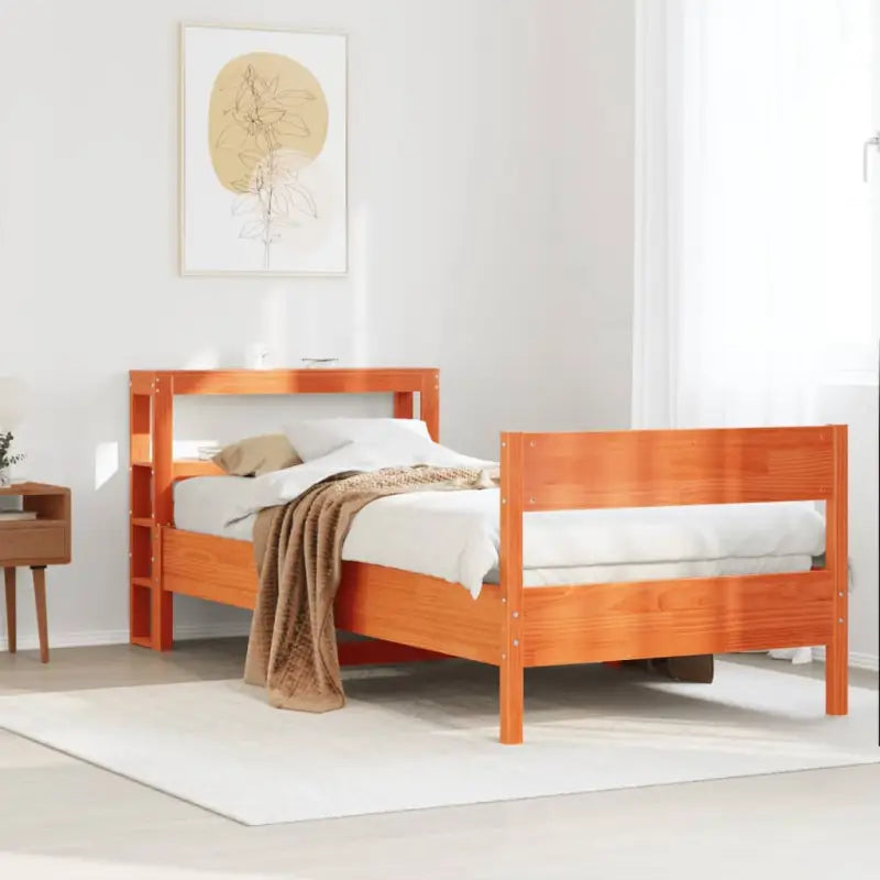 Bedframe van massief grenenhout voor een stabiele nachtrust - Wasbruin / 90 x 190 cm - Bedden & bedframes