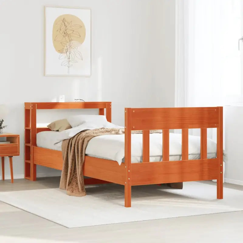 Bedframe van massief grenenhout voor een stabiele nachtrust - Wasbruin / 90 x 200 cm - Bedden & bedframes
