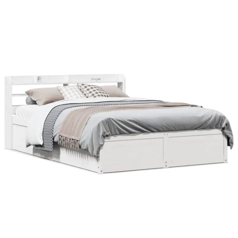 Bedframe van massief grenenhout voor een stabiele nachtrust - Wit / 150 x 200 cm - Bedden & bedframes