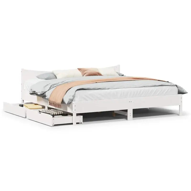 Bedframe van massief grenenhout voor een stabiele nachtrust - Wit / 180 x 200 cm - Bedden & bedframes