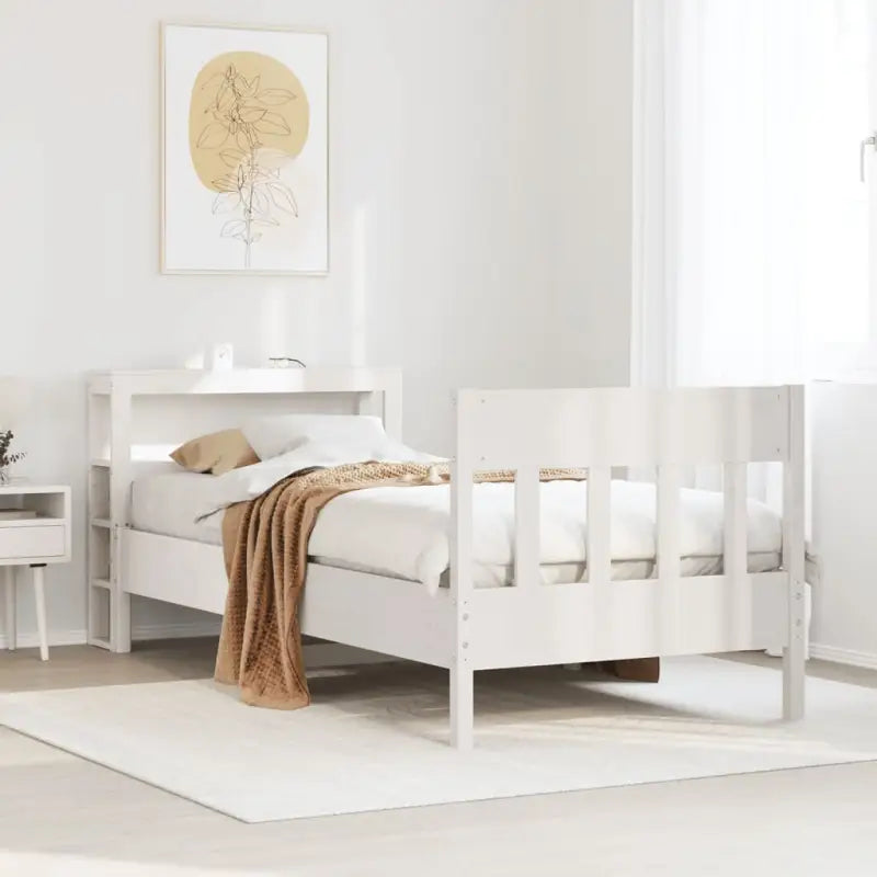 Bedframe van massief grenenhout voor een stabiele nachtrust - Wit / 75 x 190 cm - Bedden & bedframes