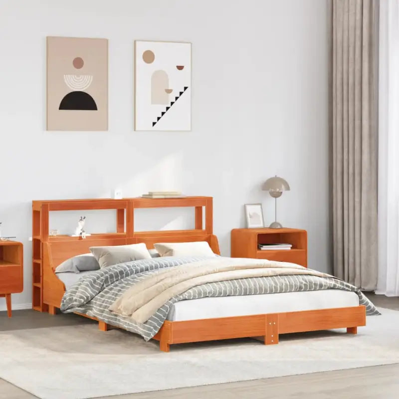 Bedframe van massief grenenhout voor een stabiele slaapkamer basis - Wasbruin / 160 x 200 cm - Bedden & bedframes