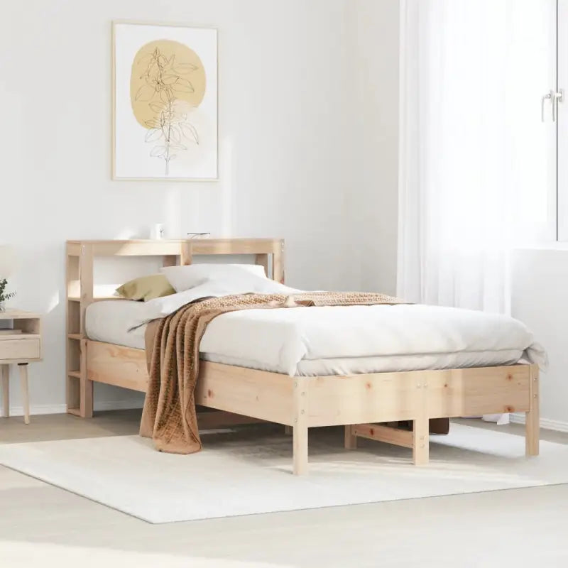 Bedframe van massief grenenhout voor een sterke en duurzame slaapplaats - Naturel / 90 x 190 cm - Bedden & bedframes