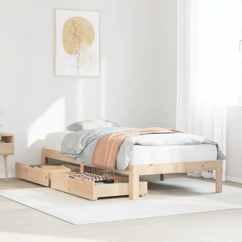 Bedframe van massief grenenhout voor een stevige en duurzame slaapkamer - Naturel / 90 x 200 cm - Bedden & bedframes