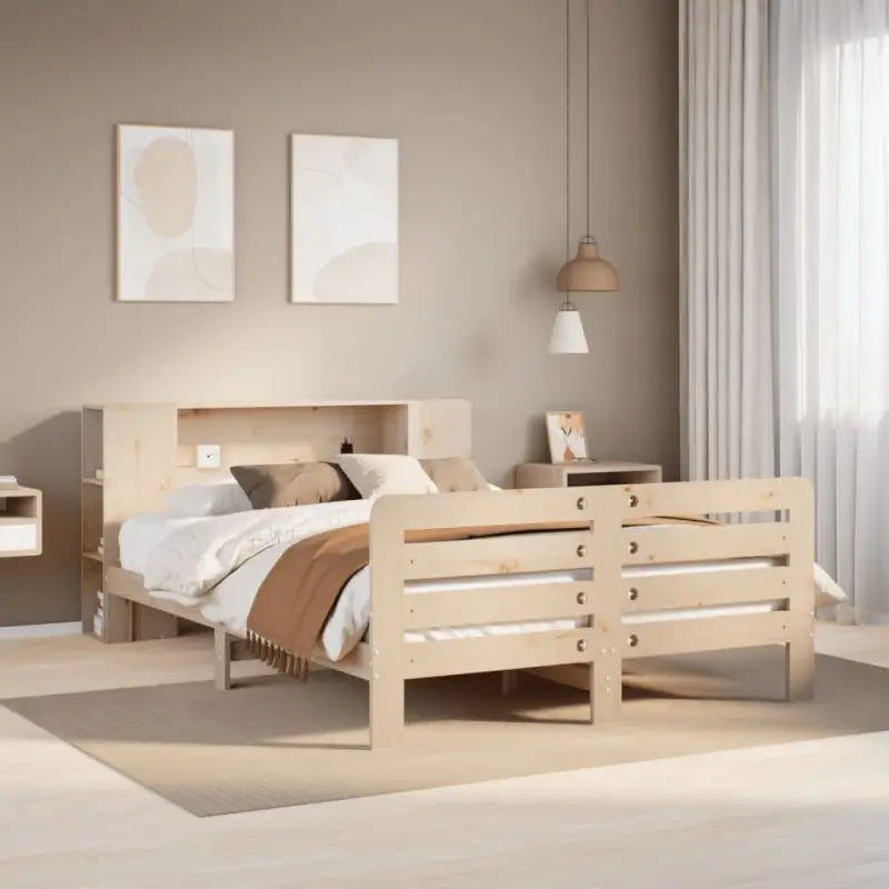 Bedframe van massief grenenhout voor een stevige en duurzame slaapplaats - Naturel / 150 x 200 cm - Bedden & bedframes
