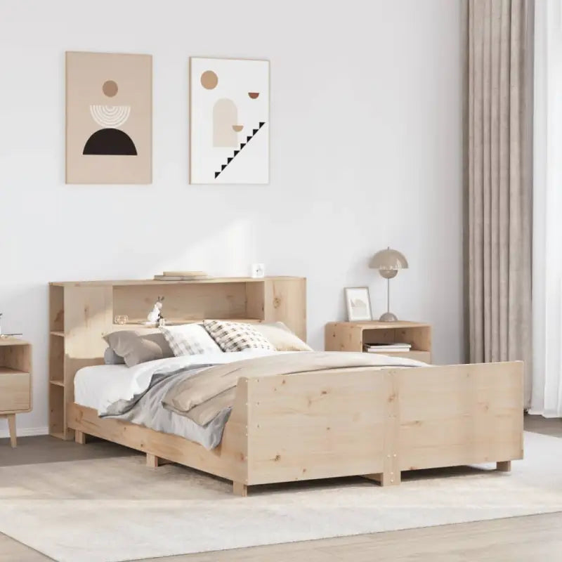 Bedframe van massief grenenhout voor een stevige en duurzame slaapervaring - Naturel / 140 x 190 cm - Bedden & bedframes