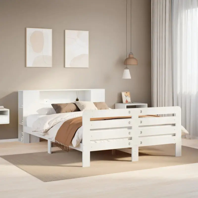 Bedframe van massief grenenhout voor een stevige en duurzame slaapplaats - Wit / 120 x 200 cm - Bedden & bedframes