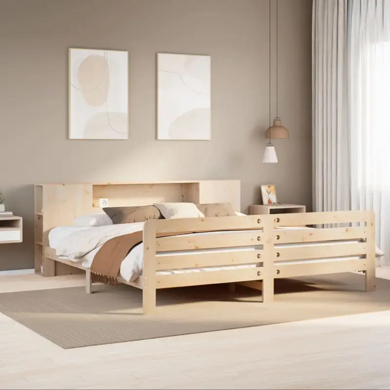Bedframe van massief grenenhout voor een stevige en duurzame slaapplaats - Naturel / 200 x 200 cm - Bedden & bedframes