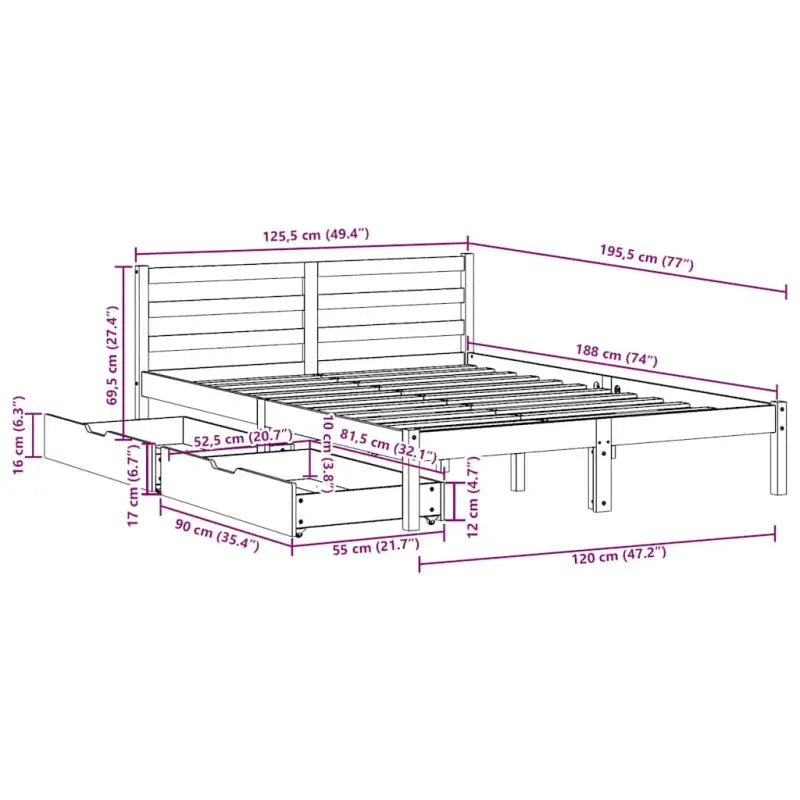Bedframe van massief grenenhout voor een stevige en duurzame slaapkamer - Bedden & bedframes