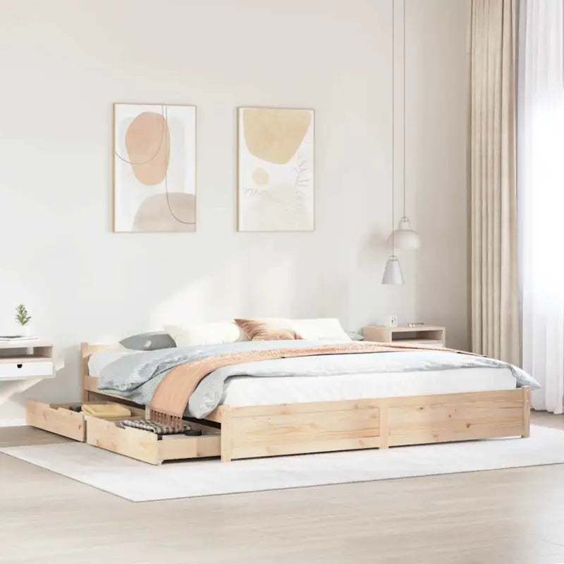 Bedframe van massief grenenhout voor een stevige en duurzame slaapruimte - Naturel / 160 x 200 cm - Bedden & bedframes