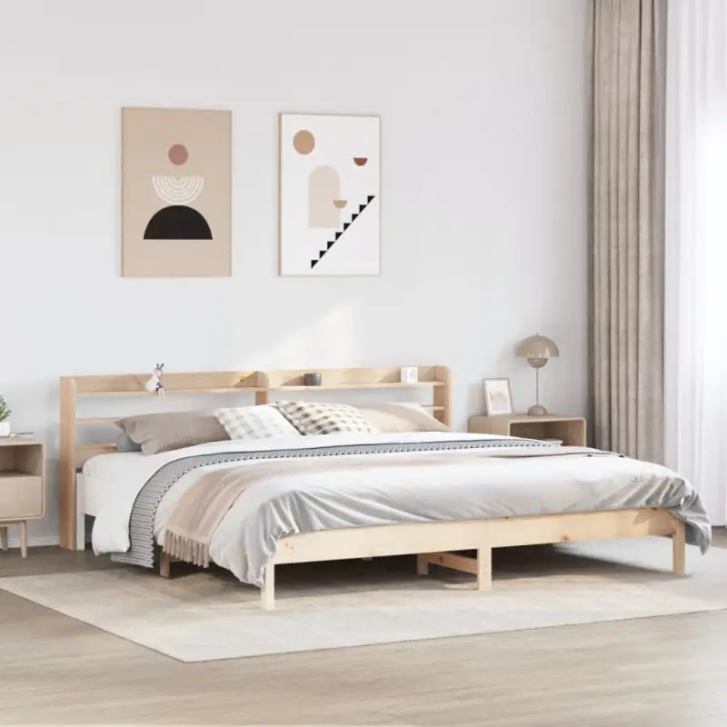 Bedframe van massief grenenhout voor stevige en duurzame slaapruimte - Naturel / 200 x 200 cm - Bedden & bedframes